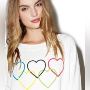 Wildfox Olympic Rings couture long sleeve cropped sweatshirt. Super soft